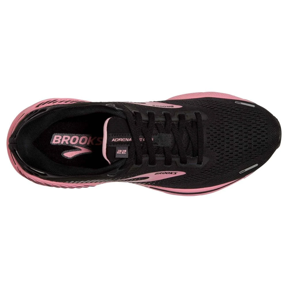 BROOKS Adrenaline GTS 22 Wide D Womens Running Shoes Black/Dianthus/Silver 4 BROOKS Adrenaline GTS 22 Wide D Womens Running Shoes Black/Dianthus/Silver - Image 2