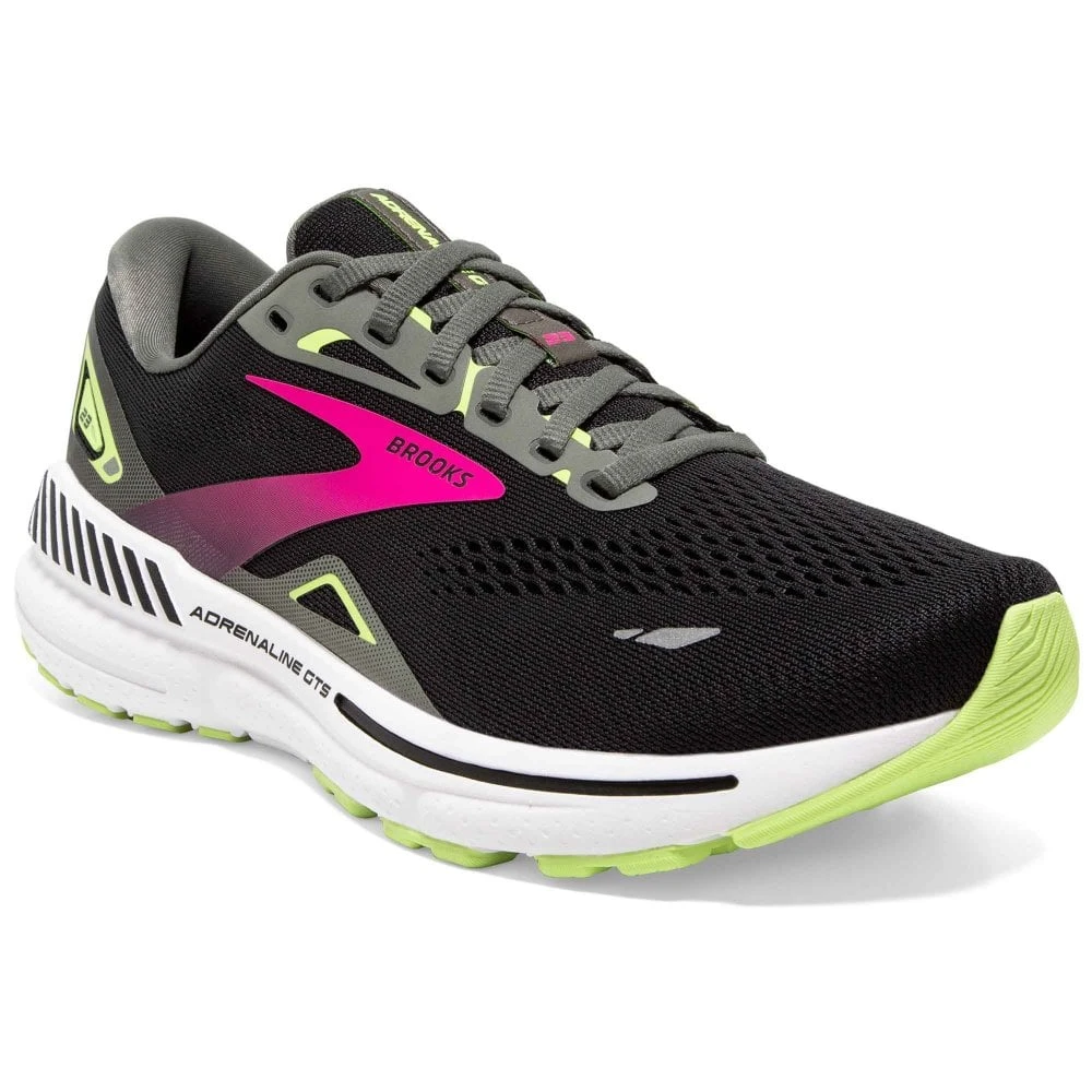 BROOKS Adrenaline GTS 23 Womens Running Shoes Black/Gunmetal/Sharp Green 3 BROOKS Adrenaline GTS 23 Womens Running Shoes Black/Gunmetal/Sharp Green