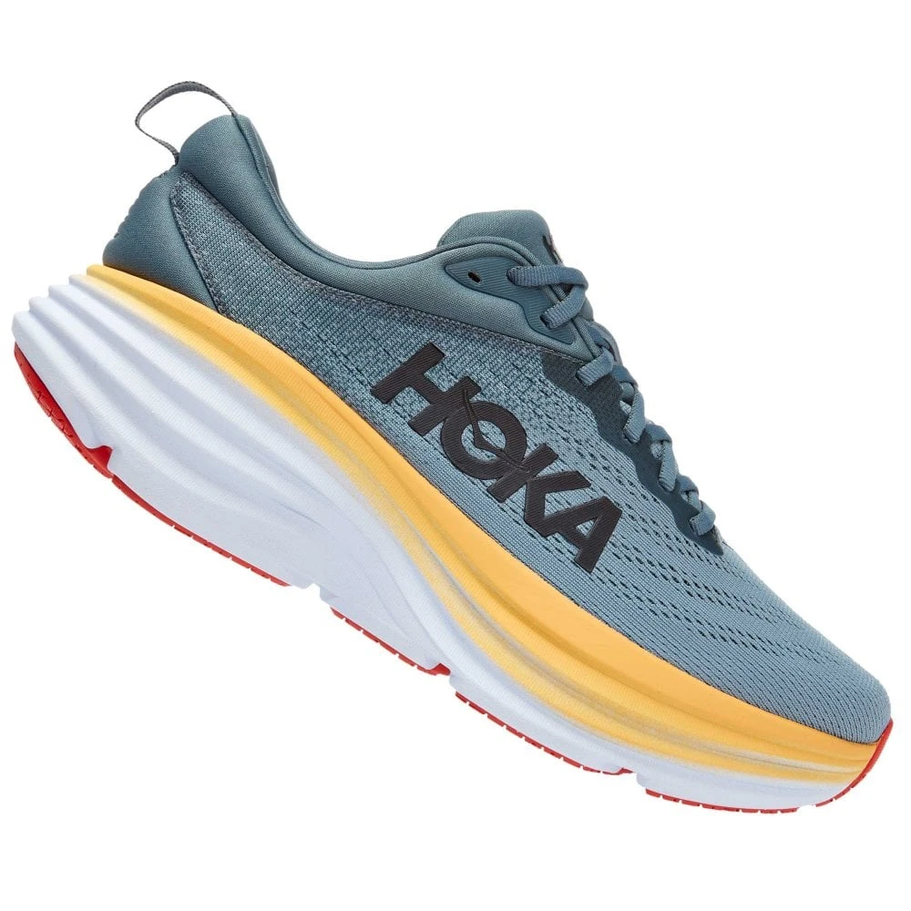 Hoka Bondi 8 Wide 2E Mens Running Shoes Goblin Blue/Mountain Spring 2 Hoka Bondi 8 Wide 2E Mens Running Shoes Goblin Blue/Mountain Spring
