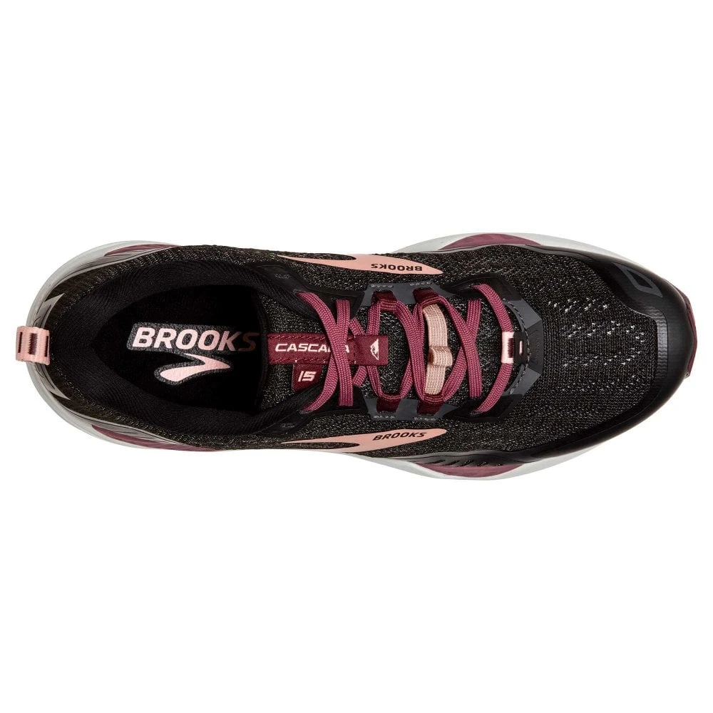 BROOKS Cascadia 15 Womens Trail Running Shoes Black/Ebony/Coral Cloud 5 BROOKS Cascadia 15 Womens Trail Running Shoes Black/Ebony/Coral Cloud - Image 3