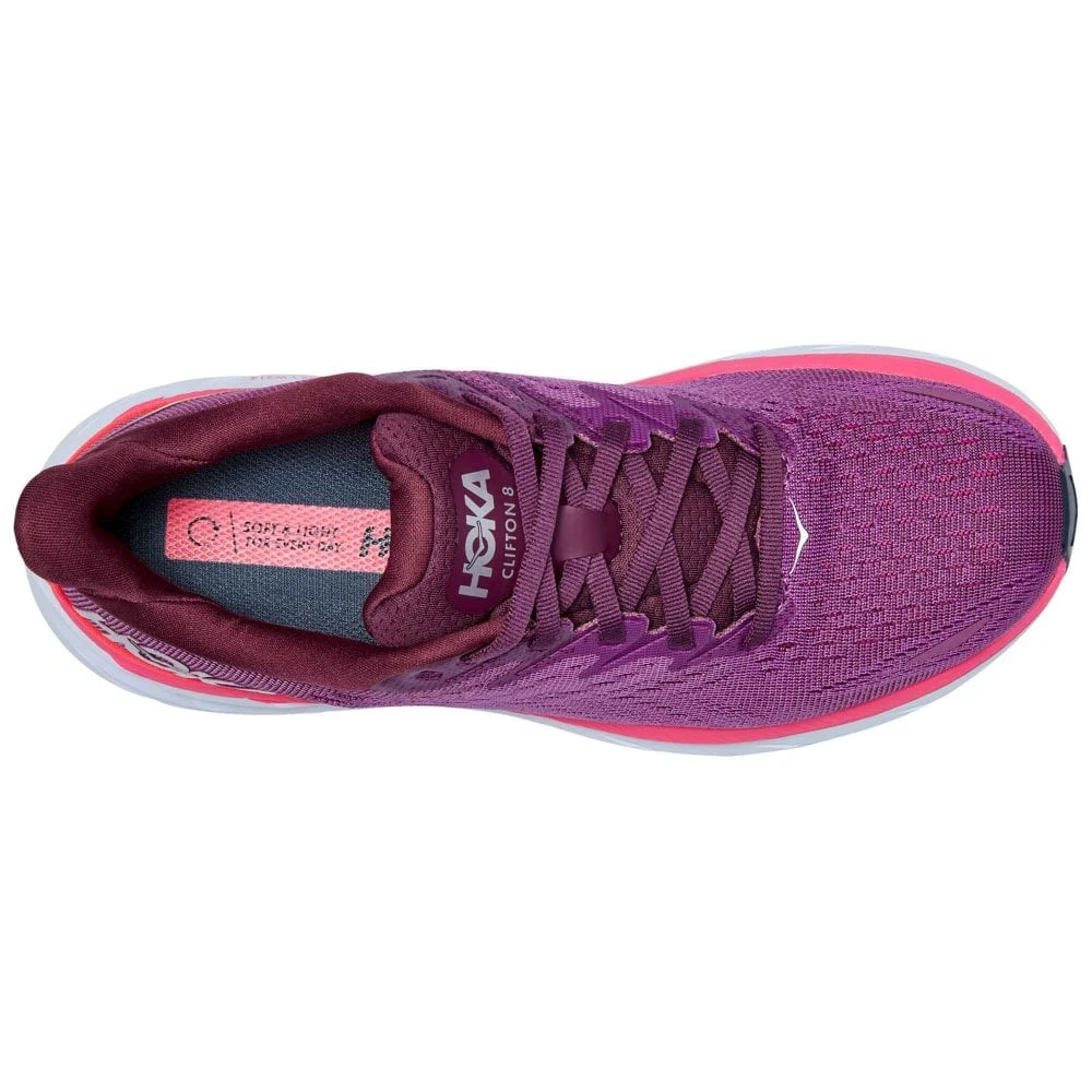 Hoka Clifton 8 Womens Running Shoes Grape Wine/Beauty Berry 5 Hoka Clifton 8 Womens Running Shoes Grape Wine/Beauty Berry - Image 3