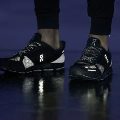 On Cloudflyer Waterproof Womens Road Running Shoes With Support Black & Lunar -Sports Shoes Shop cloudflyer waterproof womens road running shoes with support black lunar p4716 15339 image