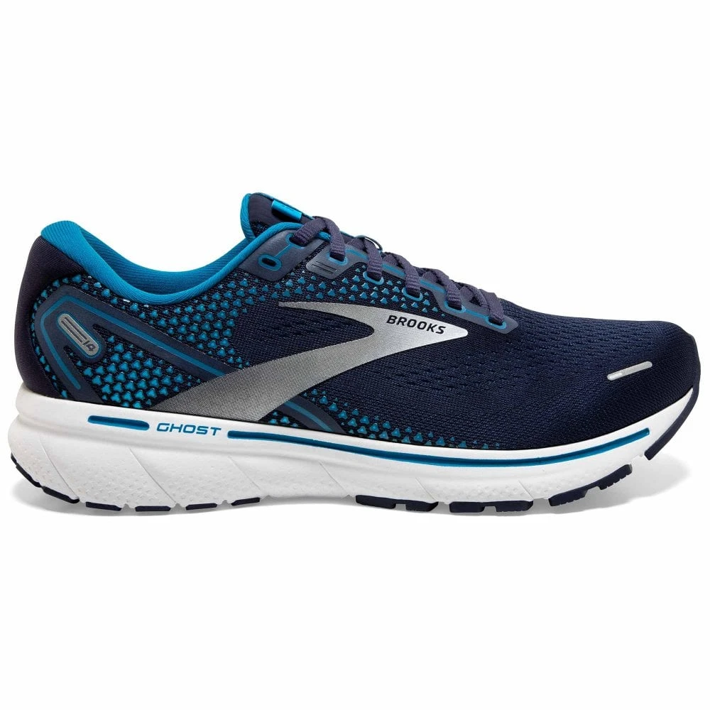 BROOKS Ghost 14 Mens Road Running Shoes Navy/Stellar/White 3 BROOKS Ghost 14 Mens Road Running Shoes Navy/Stellar/White