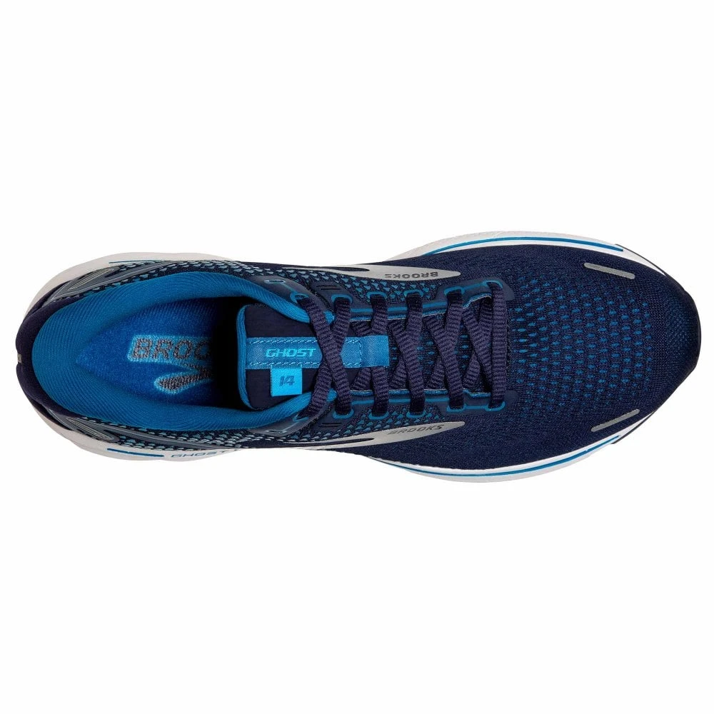 BROOKS Ghost 14 Mens Road Running Shoes Navy/Stellar/White 4 BROOKS Ghost 14 Mens Road Running Shoes Navy/Stellar/White - Image 2