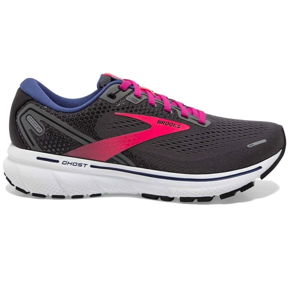 BROOKS Ghost 14 Womens Road Running Shoes Pearl/Black/Pink 3 BROOKS Ghost 14 Womens Road Running Shoes Pearl/Black/Pink