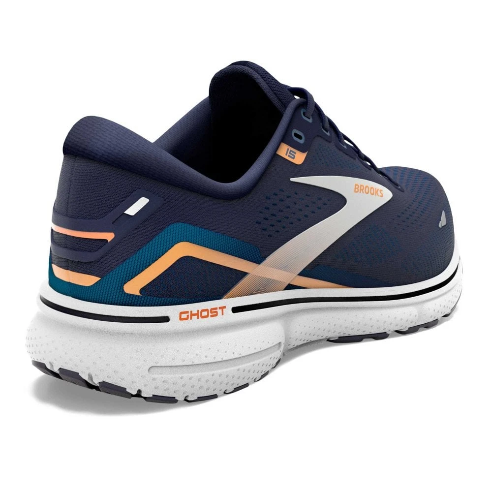 BROOKS Ghost 15 Mens Running Shoes Peacoat/Blue/Orange Pop 4 BROOKS Ghost 15 Mens Running Shoes Peacoat/Blue/Orange Pop - Image 2