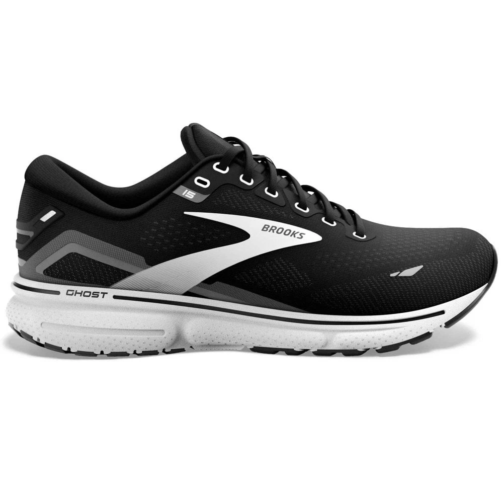 BROOKS Ghost 15 Wide D Womens Running Shoes Black/Blackened Pearl/White 3 BROOKS Ghost 15 Wide D Womens Running Shoes Black/Blackened Pearl/White