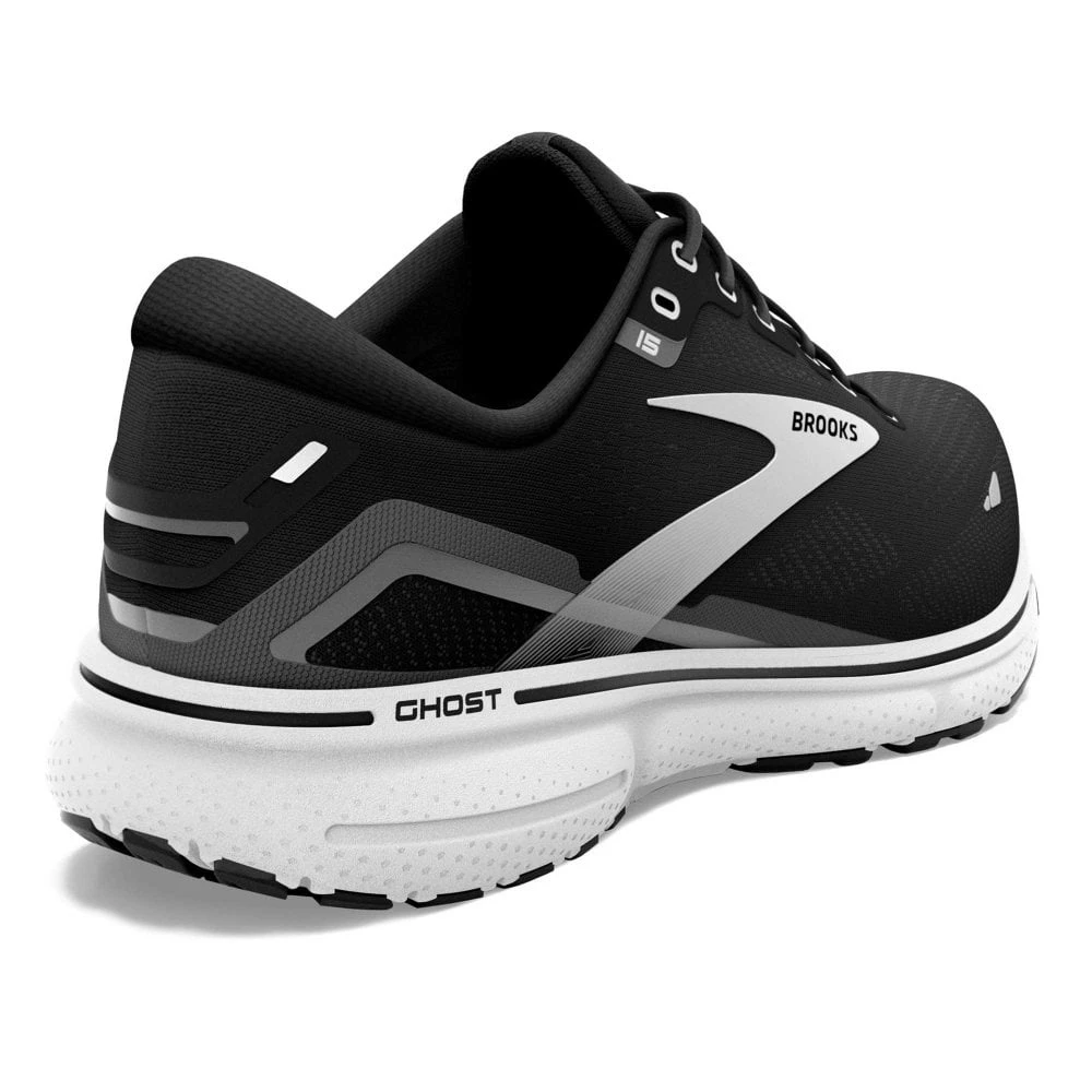 BROOKS Ghost 15 Wide D Womens Running Shoes Black/Blackened Pearl/White 4 BROOKS Ghost 15 Wide D Womens Running Shoes Black/Blackened Pearl/White - Image 2