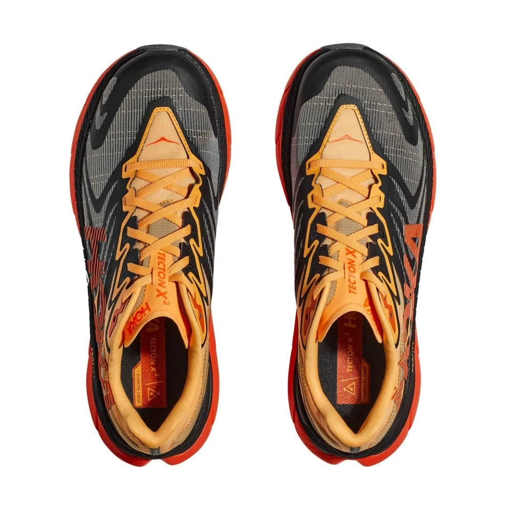 Hoka Tecton X 2 Mens Trail Running Shoes Black/Flame 5 Hoka Tecton X 2 Mens Trail Running Shoes Black/Flame - Image 3