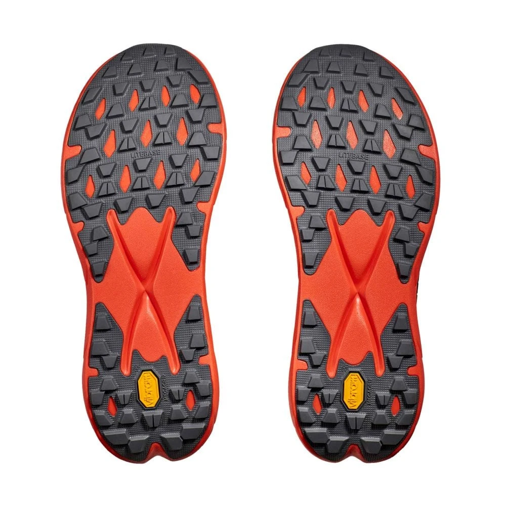 Hoka Tecton X 2 Mens Trail Running Shoes Black/Flame 6 Hoka Tecton X 2 Mens Trail Running Shoes Black/Flame - Image 4